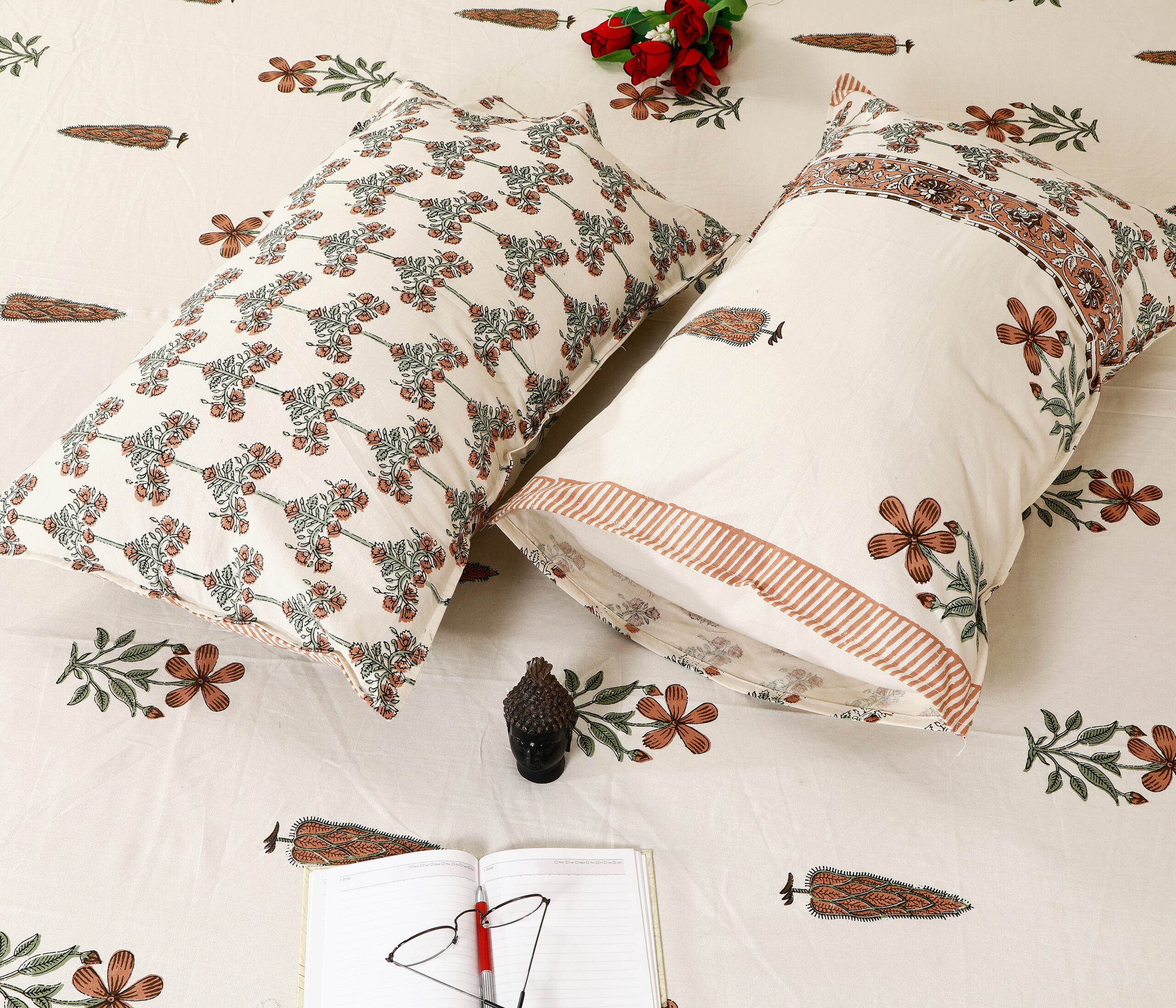 Hand block king bedsheet design sample wholesale India Highmour
