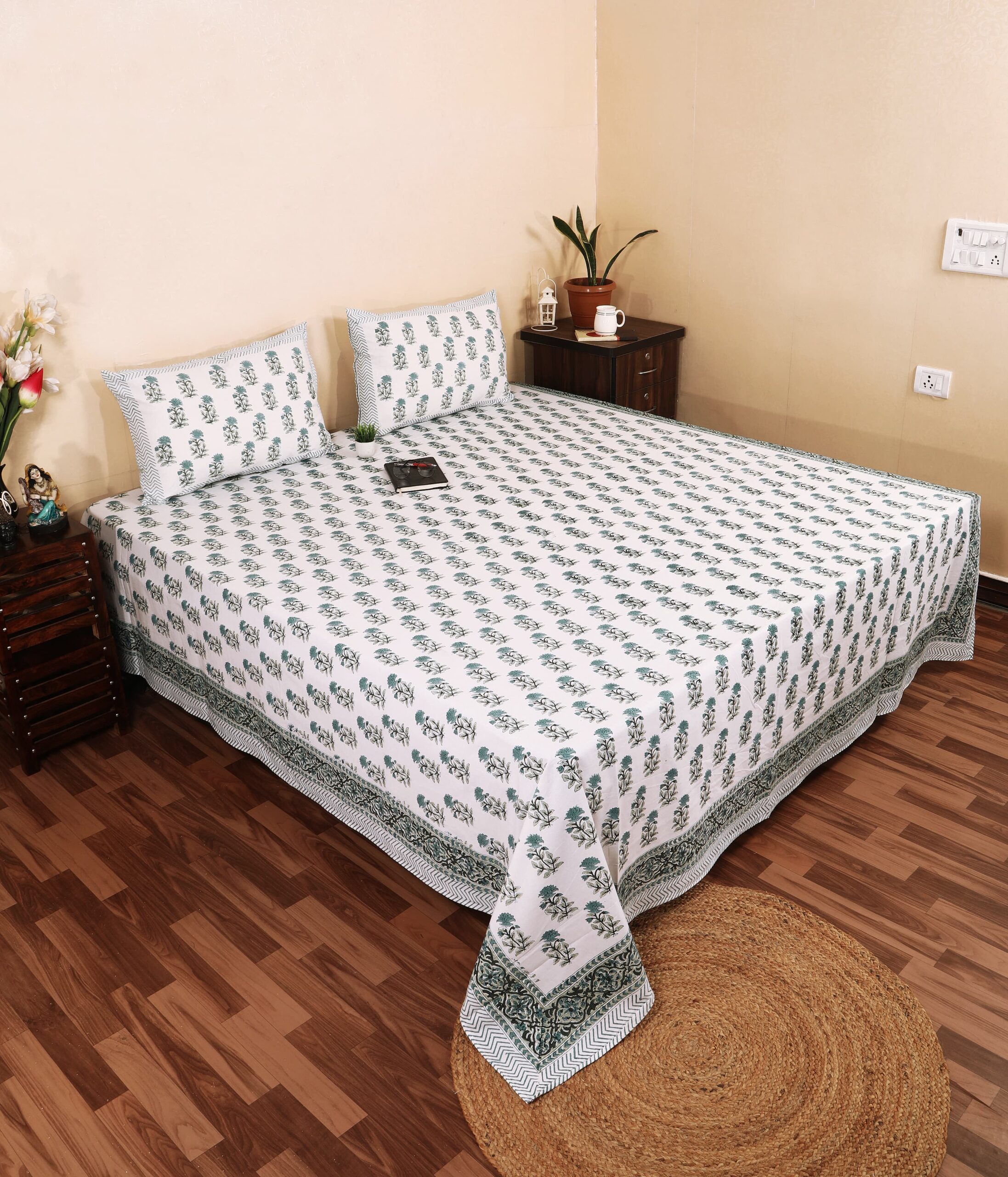 Amer Bagh hand block printed bedsheet wholesale India Highmour