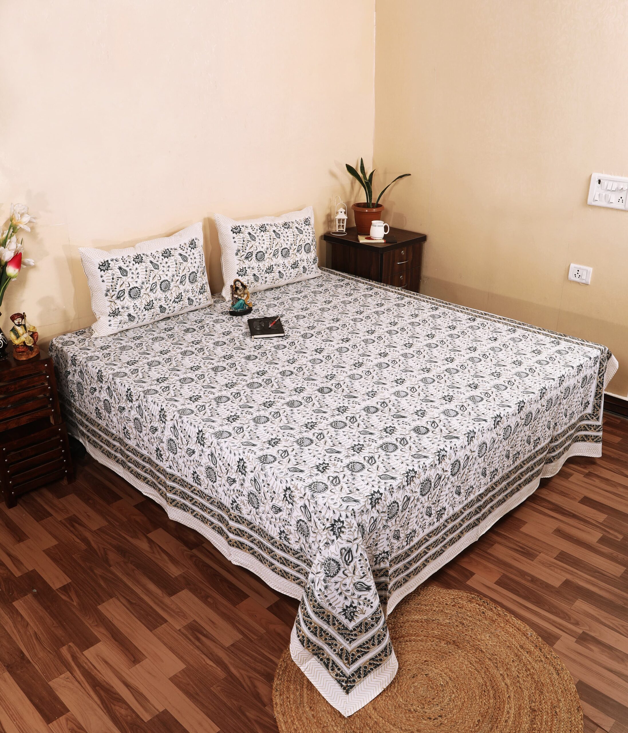 Jaipuri hand block bedsheet sample wholesale India