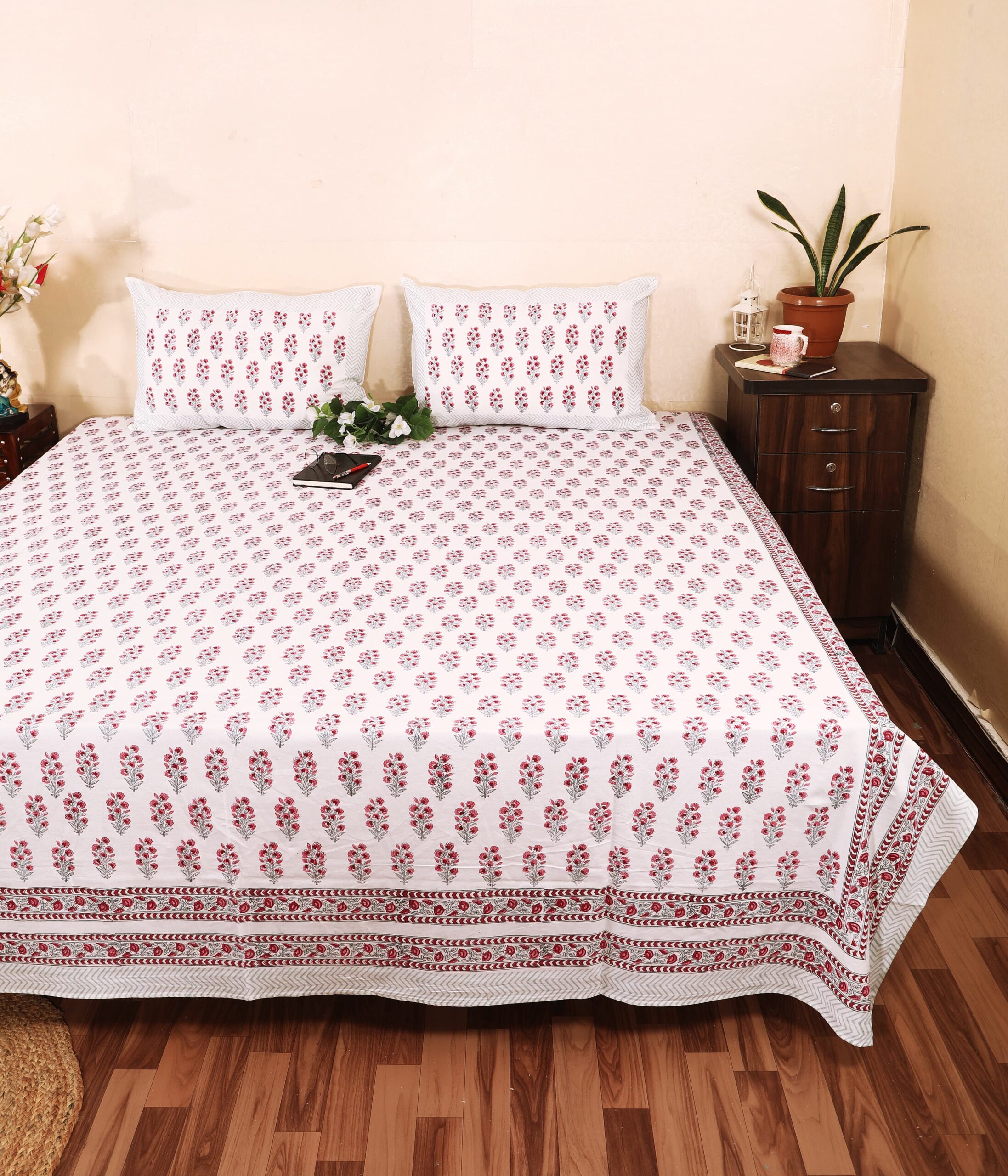 Hand block printed bedsheet wholesale sample India