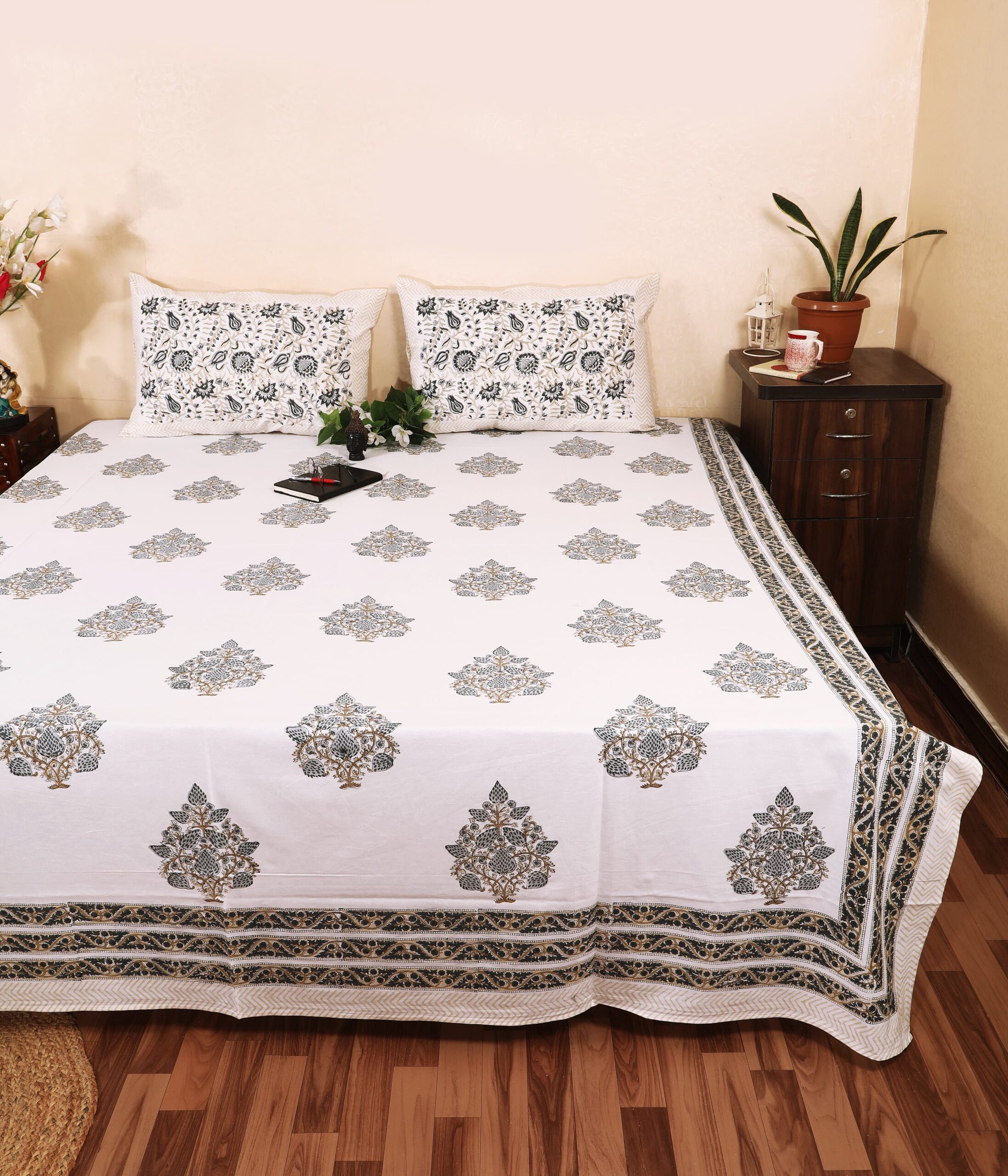 Hand block cotton bedsheet wholesale Rajasthan Highmour