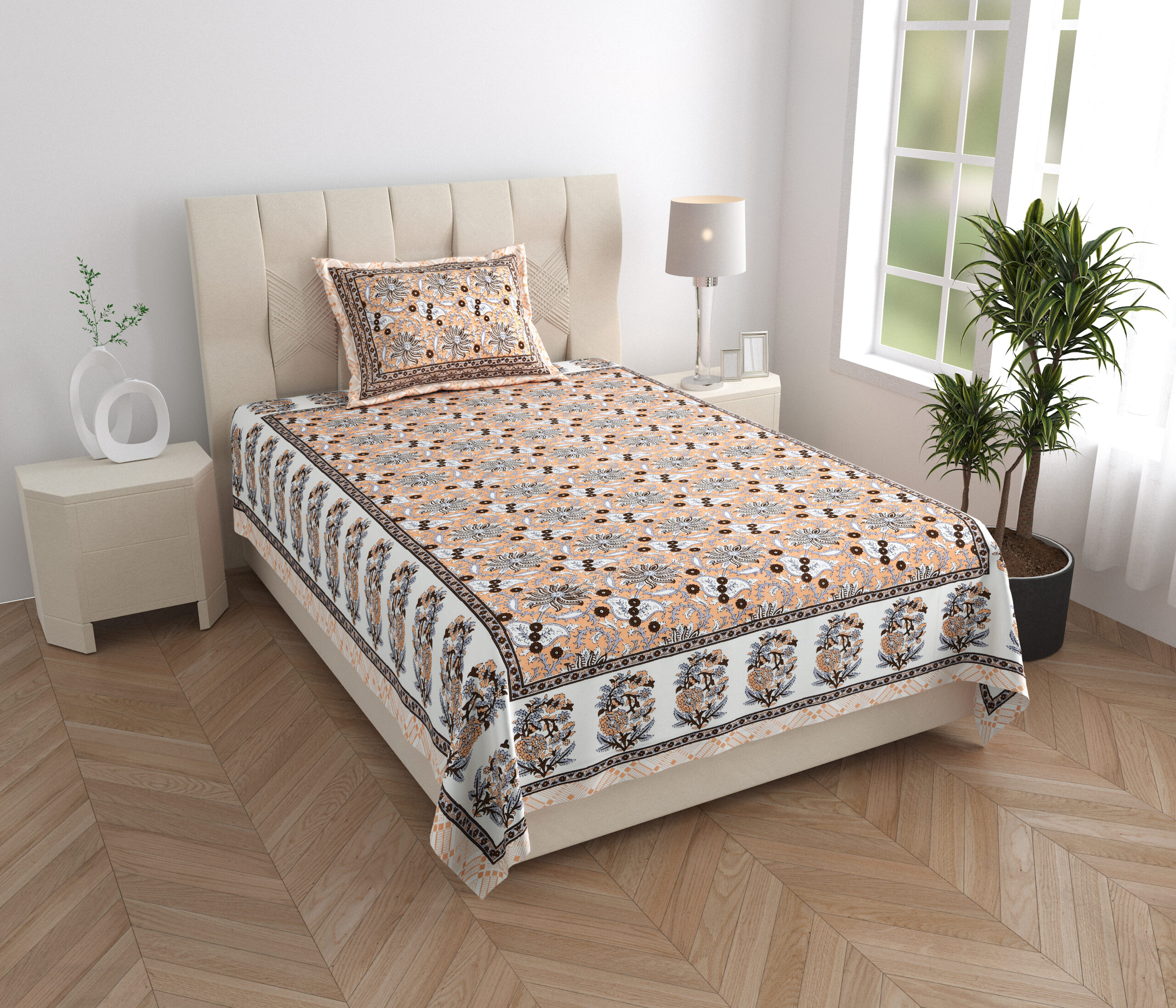 Sanganeri printed cotton bedsheet wholesale sample Rajasthan