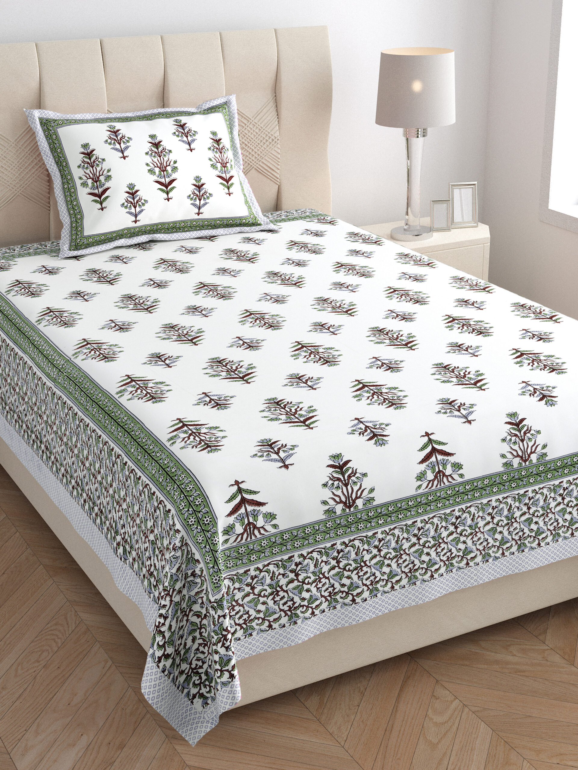 Wholesale Jaipuri bedsheet sample Sanganeri print India