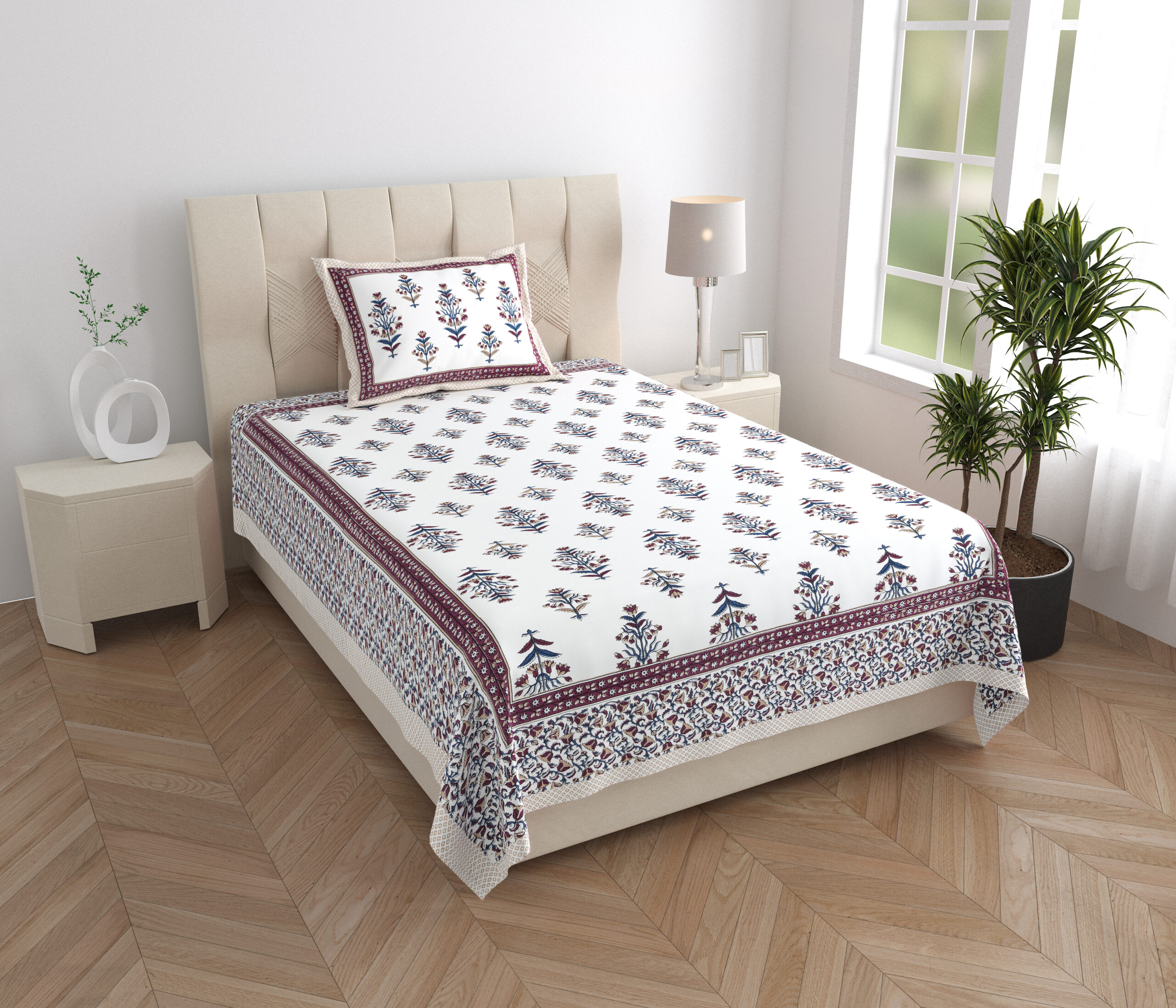 Jaipuri block print bedsheet sample wholesale India