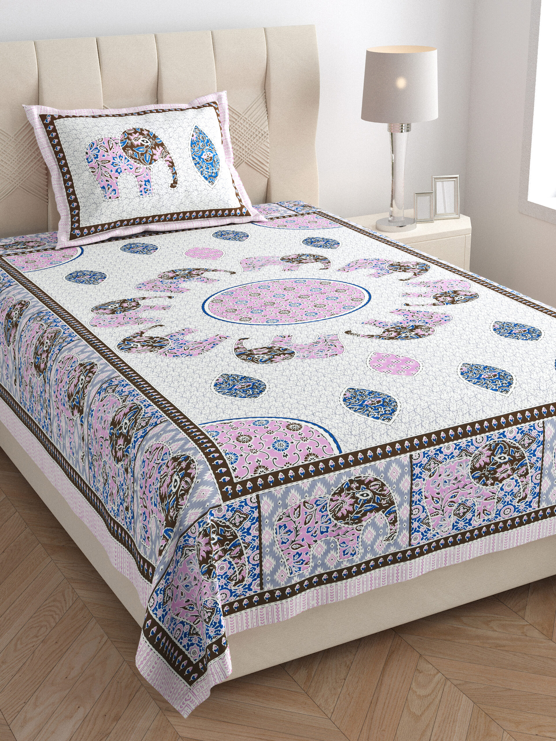 Traditional Sanganeri print cotton bedsheet wholesale Rajasthan