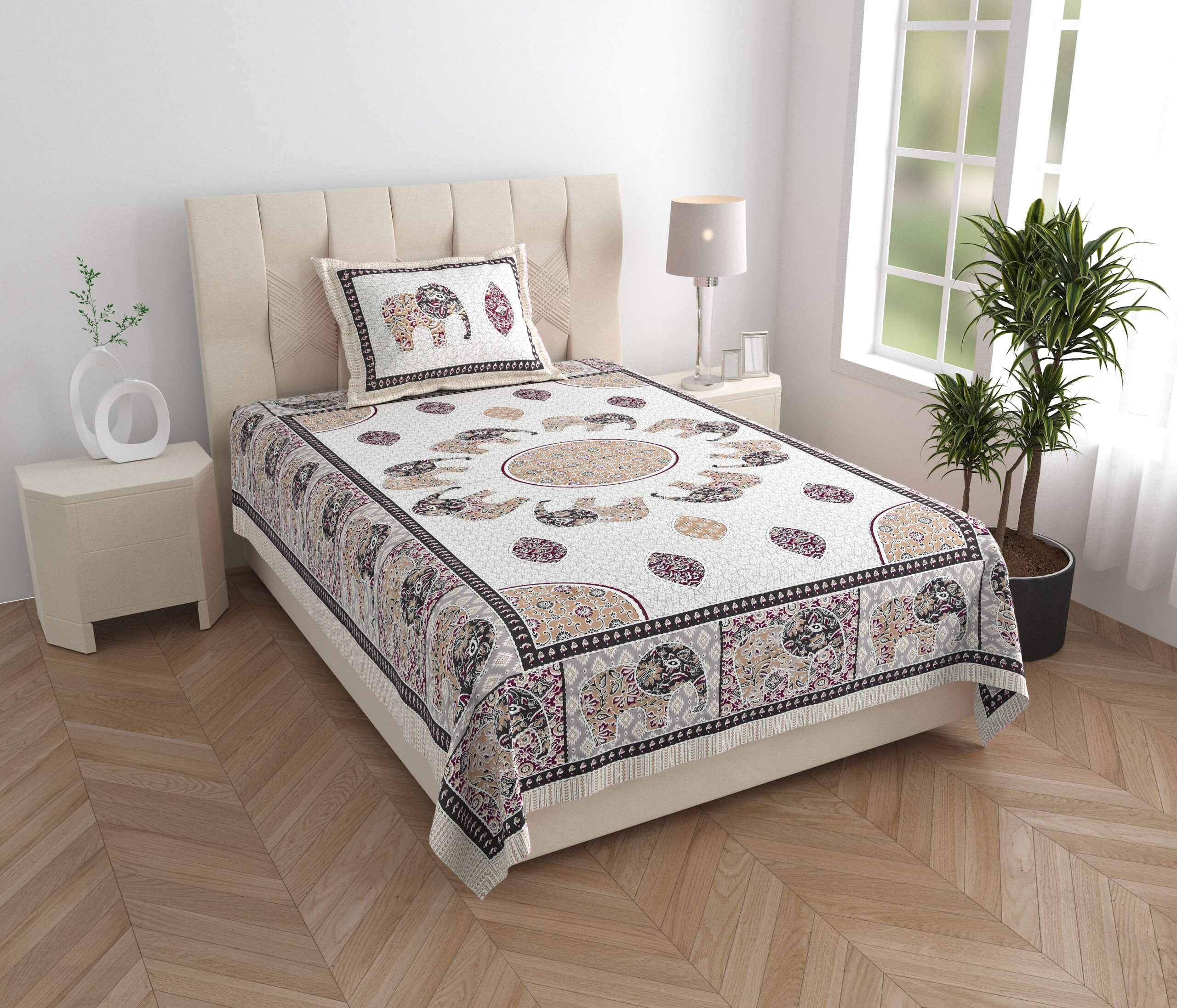 Sanganeri printed bedsheet sample wholesale India bulk