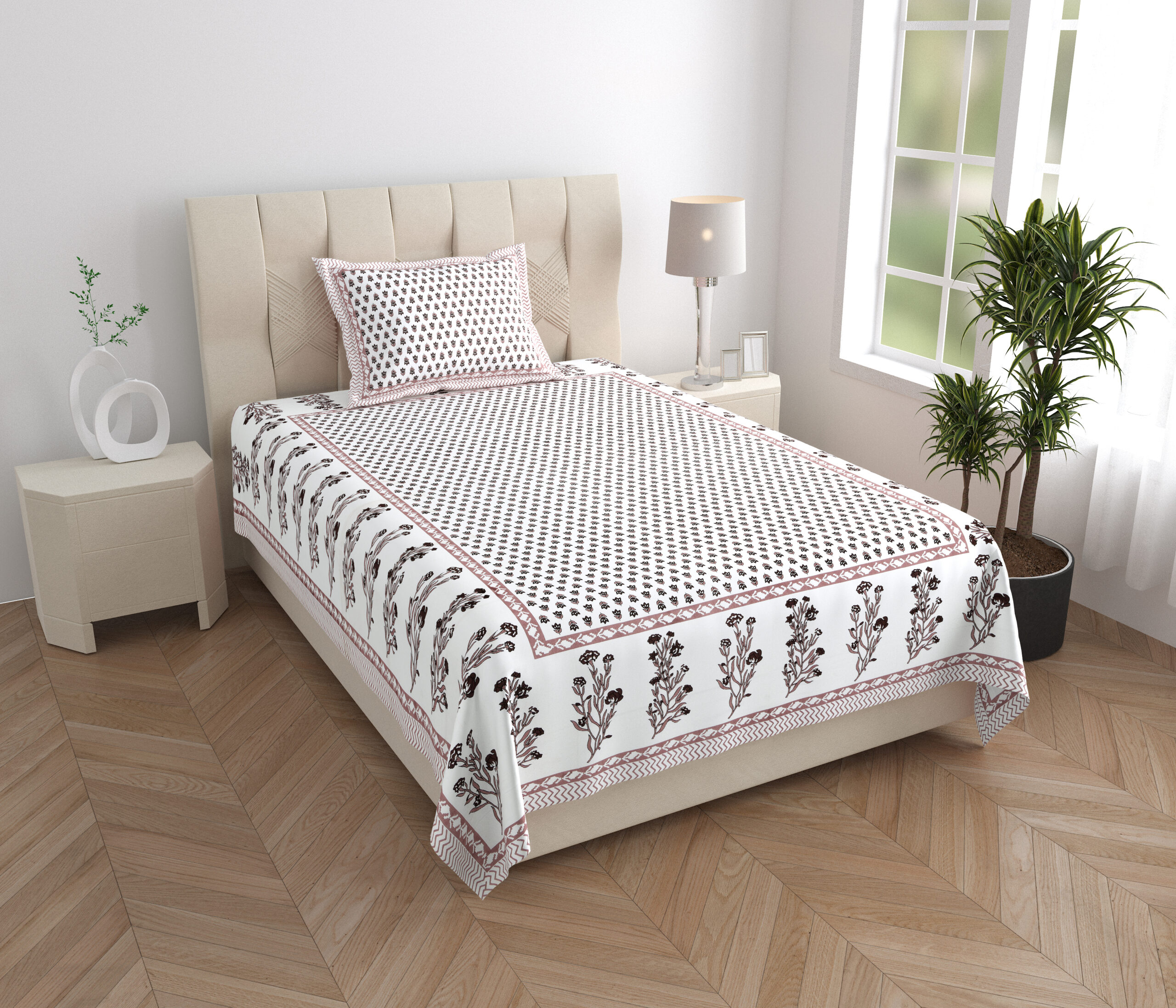 Cotton bedsheet Sanganeri print wholesale sample India