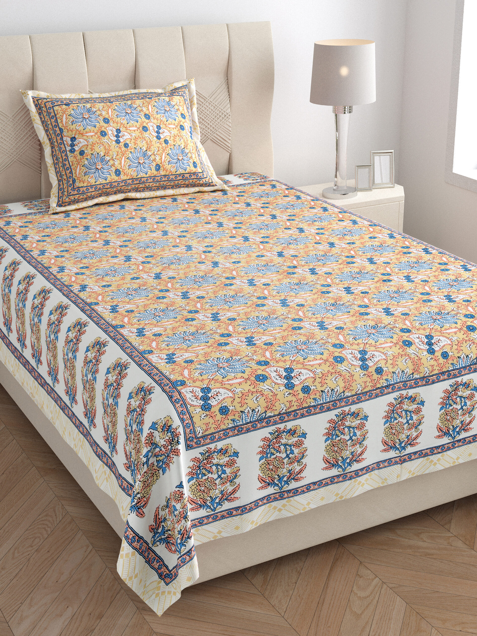 Sanganeri printed single bedsheet wholesale India Highmour