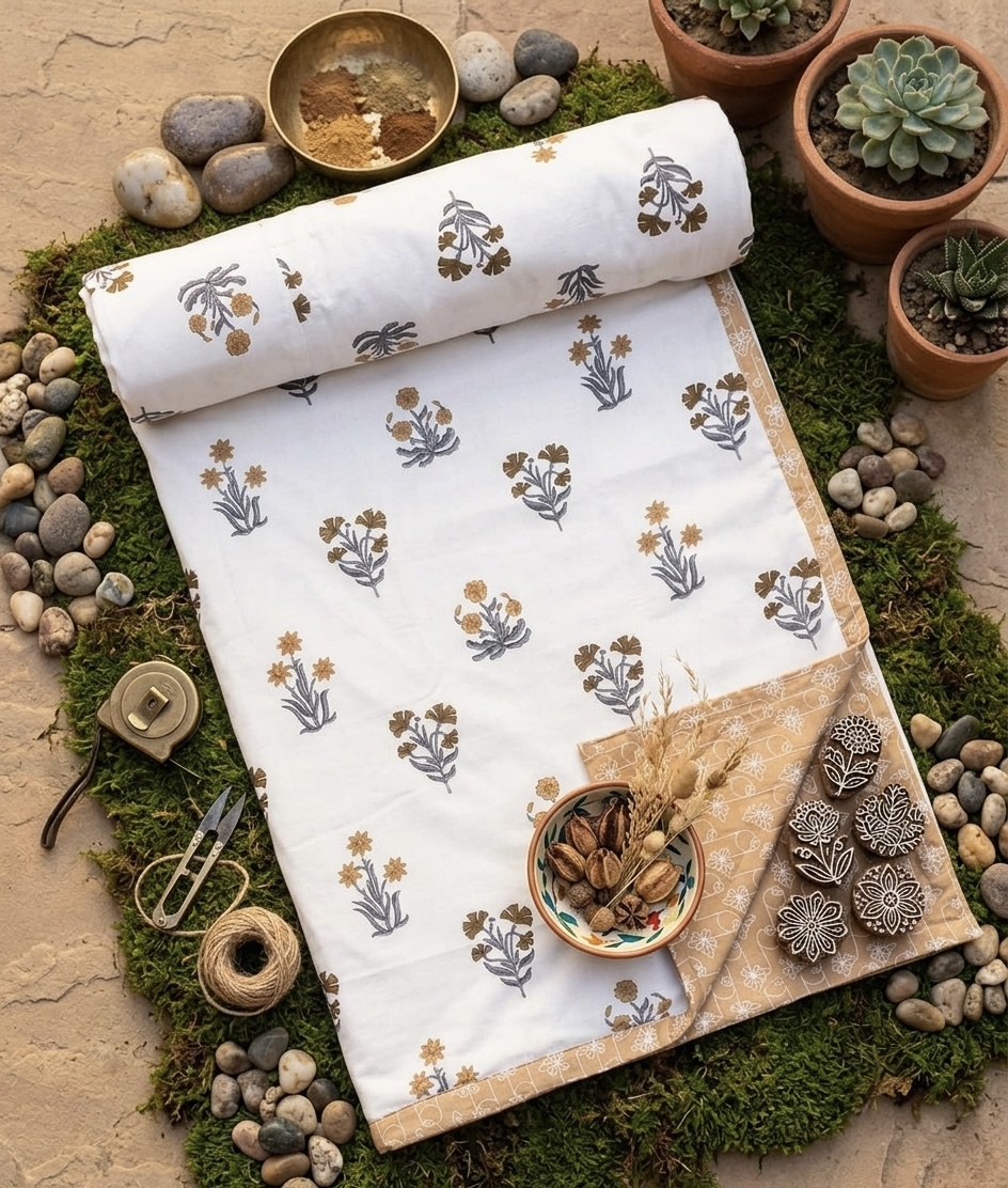 Double bed cotton dohar reversible wholesale India Highmour