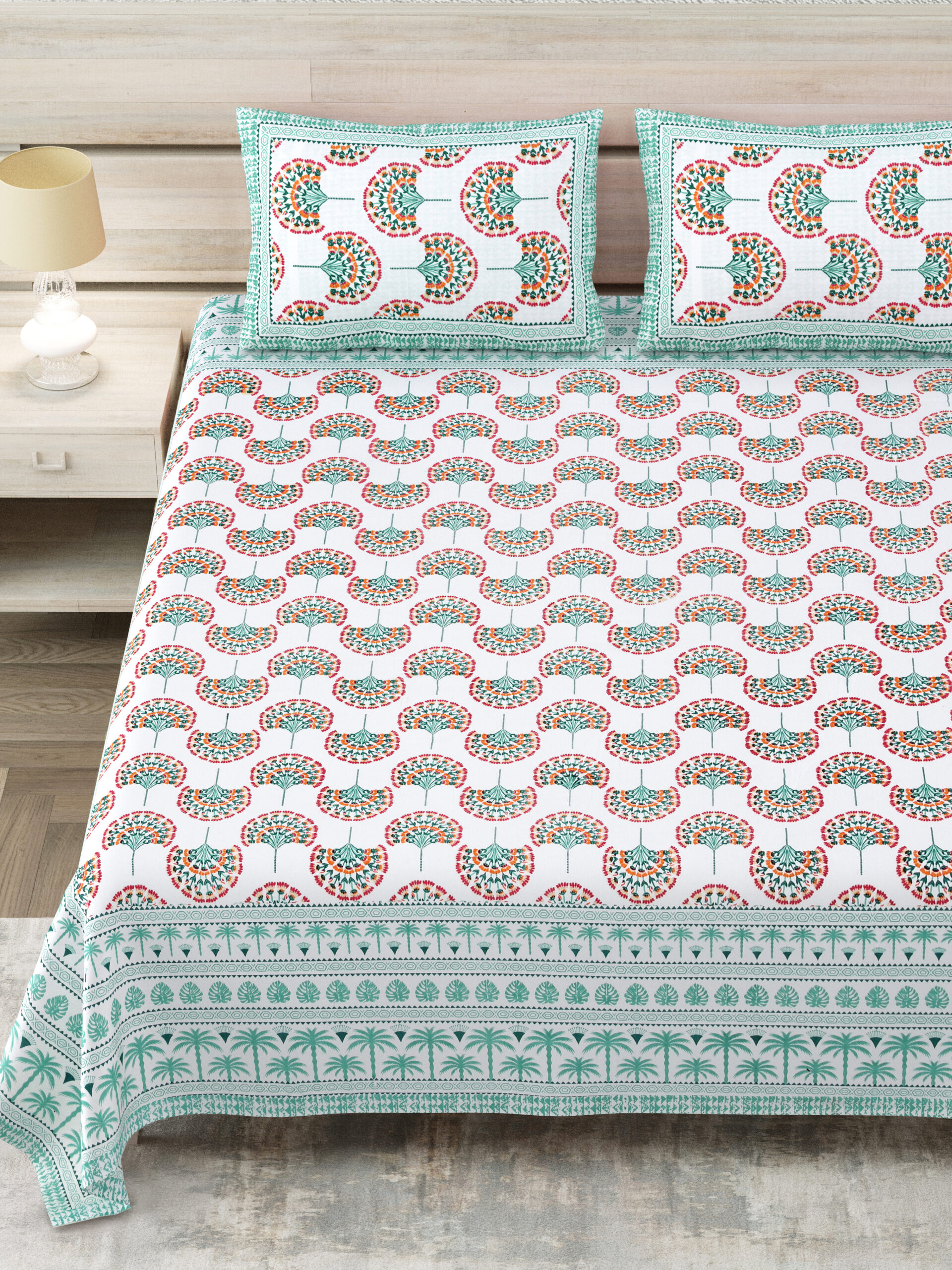 Wholesale Jaipur Sanganeri king bedsheet India sample
