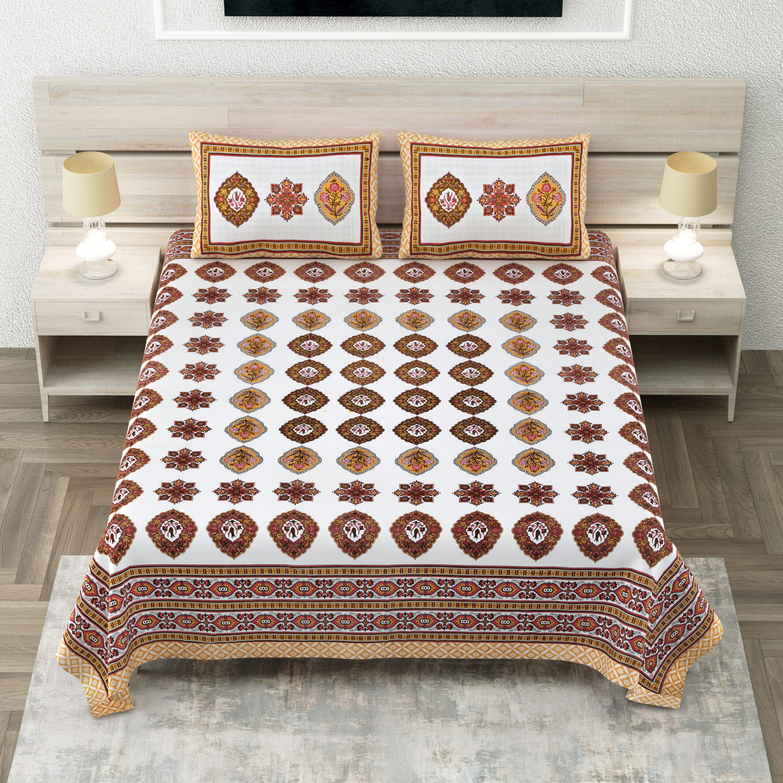 Sanganeri king size cotton bedsheet wholesale India sample