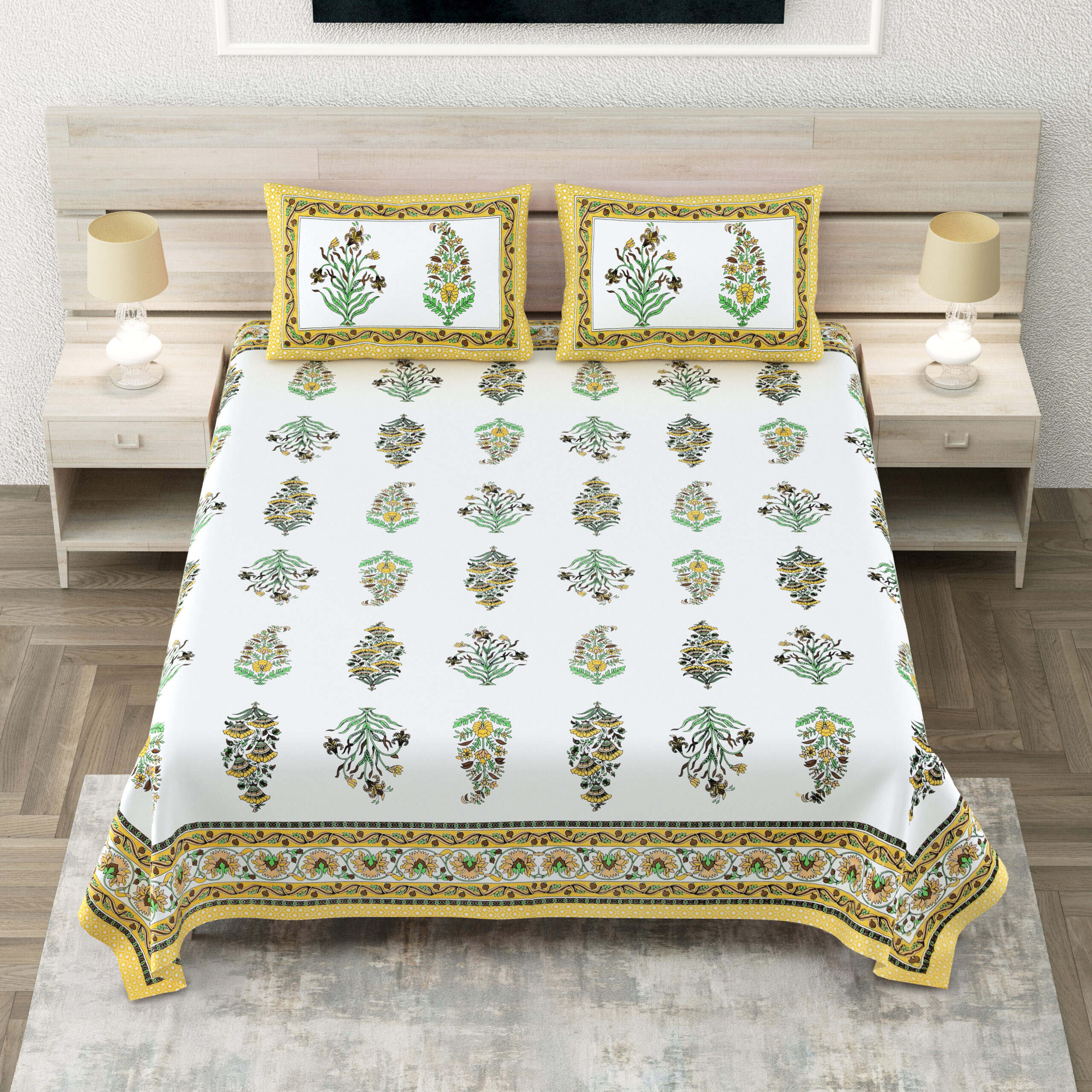 Sanganeri king bedsheet wholesale bulk India Highmour